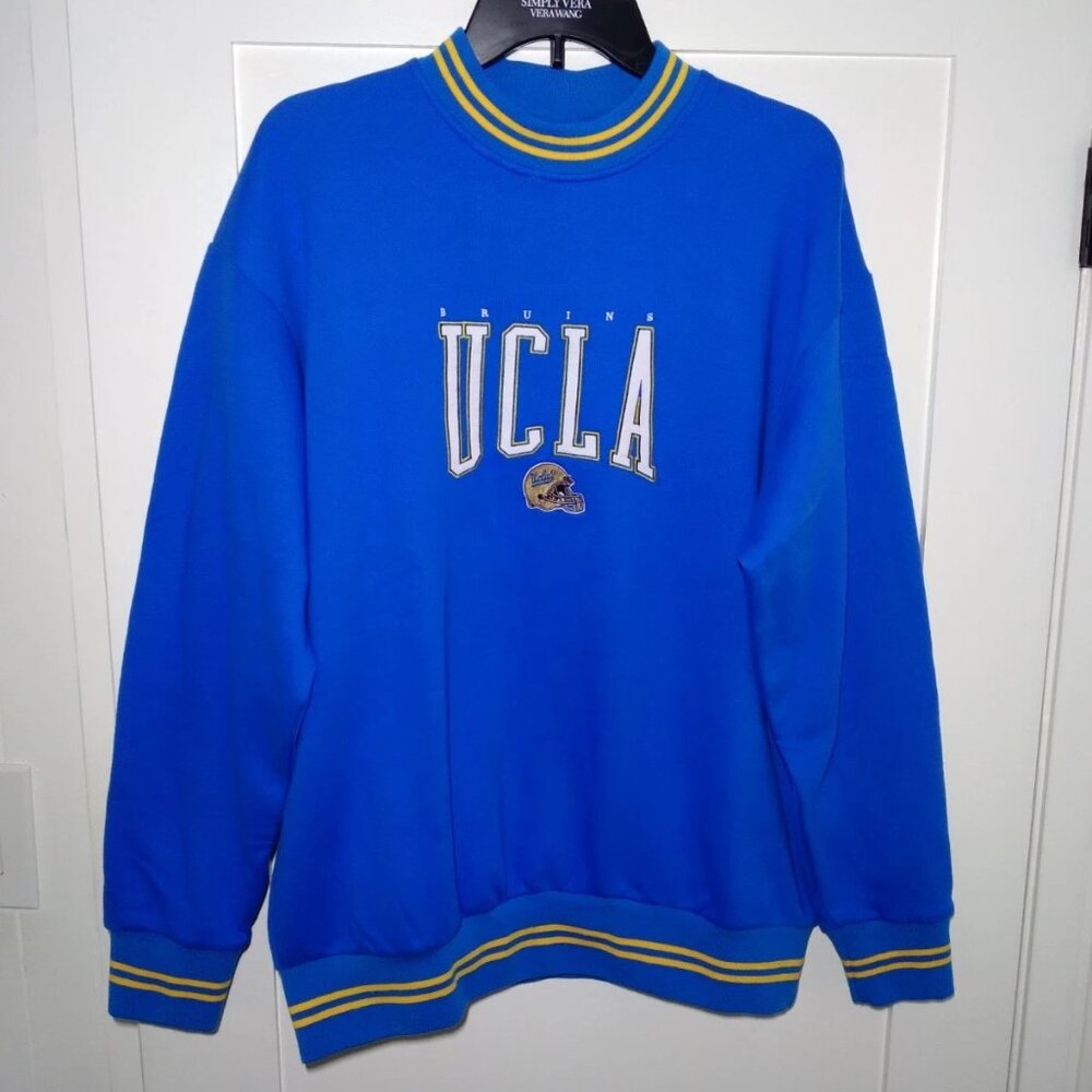 UCLA Bruins Men's Lg Homefield Sweatshirt Blue Embroidered Tri-Stripe Crewneck